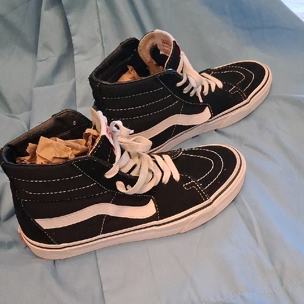 Vans Black and White High-Top Sneakers